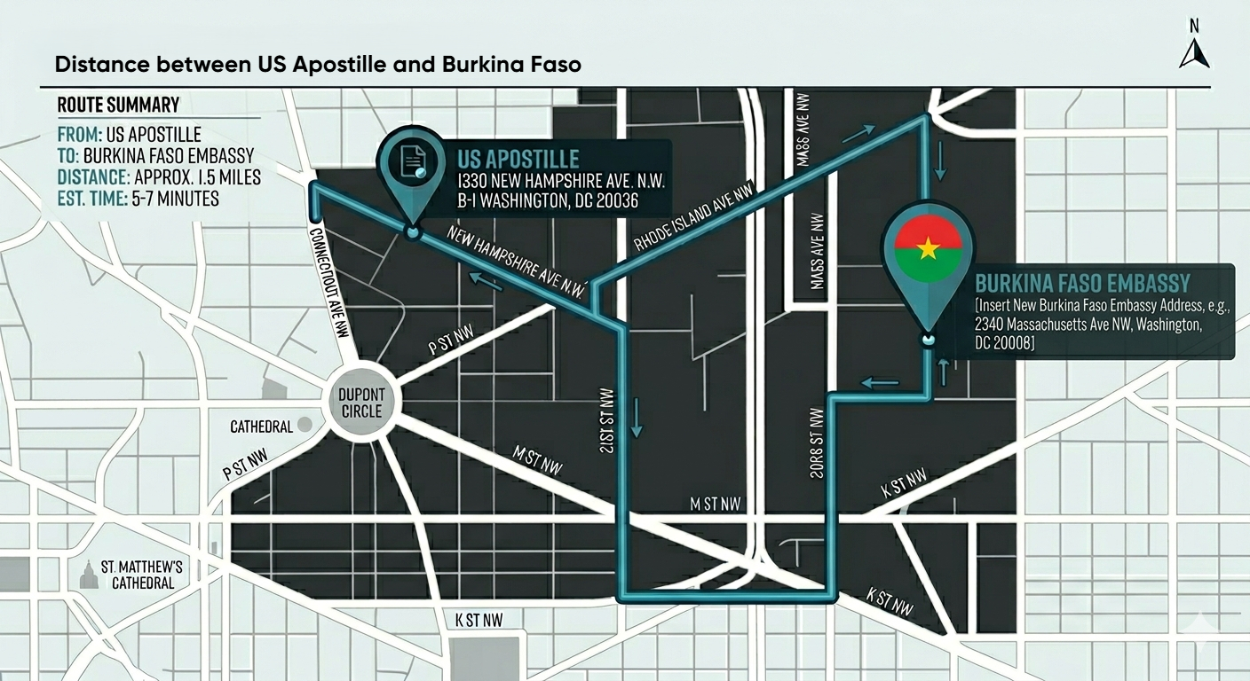 Map of Burkina Faso Embassy Legalization & Authentication Services